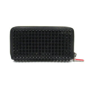 Christian Louboutin Wallet Black Long Round Leather
